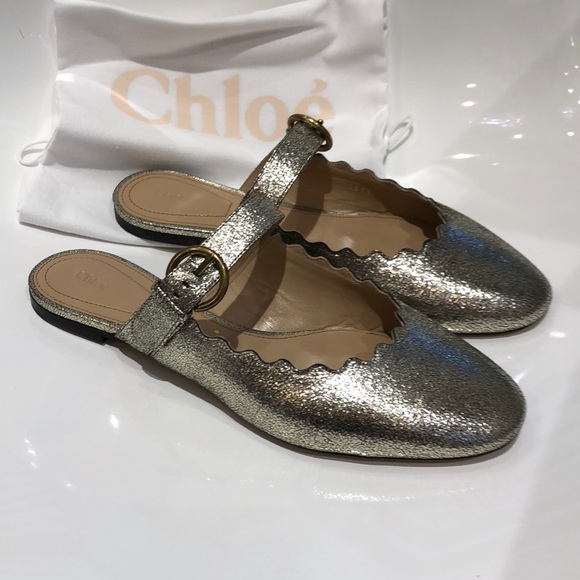 SOLD !!NIB Chloe “Lauren”glitter ballet mules. 8.5 - Picture 2 of 6